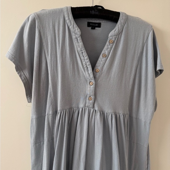 Light Blue Button-Front Dress - Picture 3 of 4